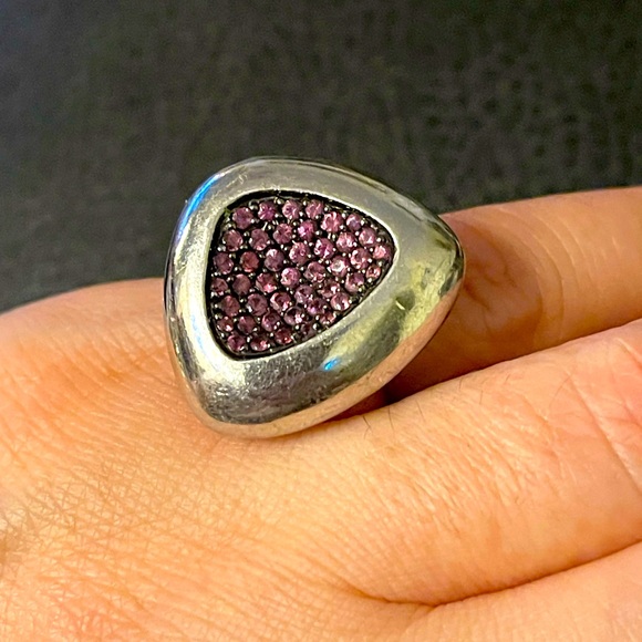 Roberto Coin 6.25 Capri Plus Polish
Silver Pink Rhodolite Ring Women Lady
Gift - Picture 2 of 8